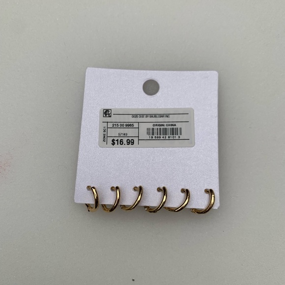 Sugarfix by BaubleBar Huggie Set, NWT, 3 Pairs, Goldtone - Picture 6 of 6